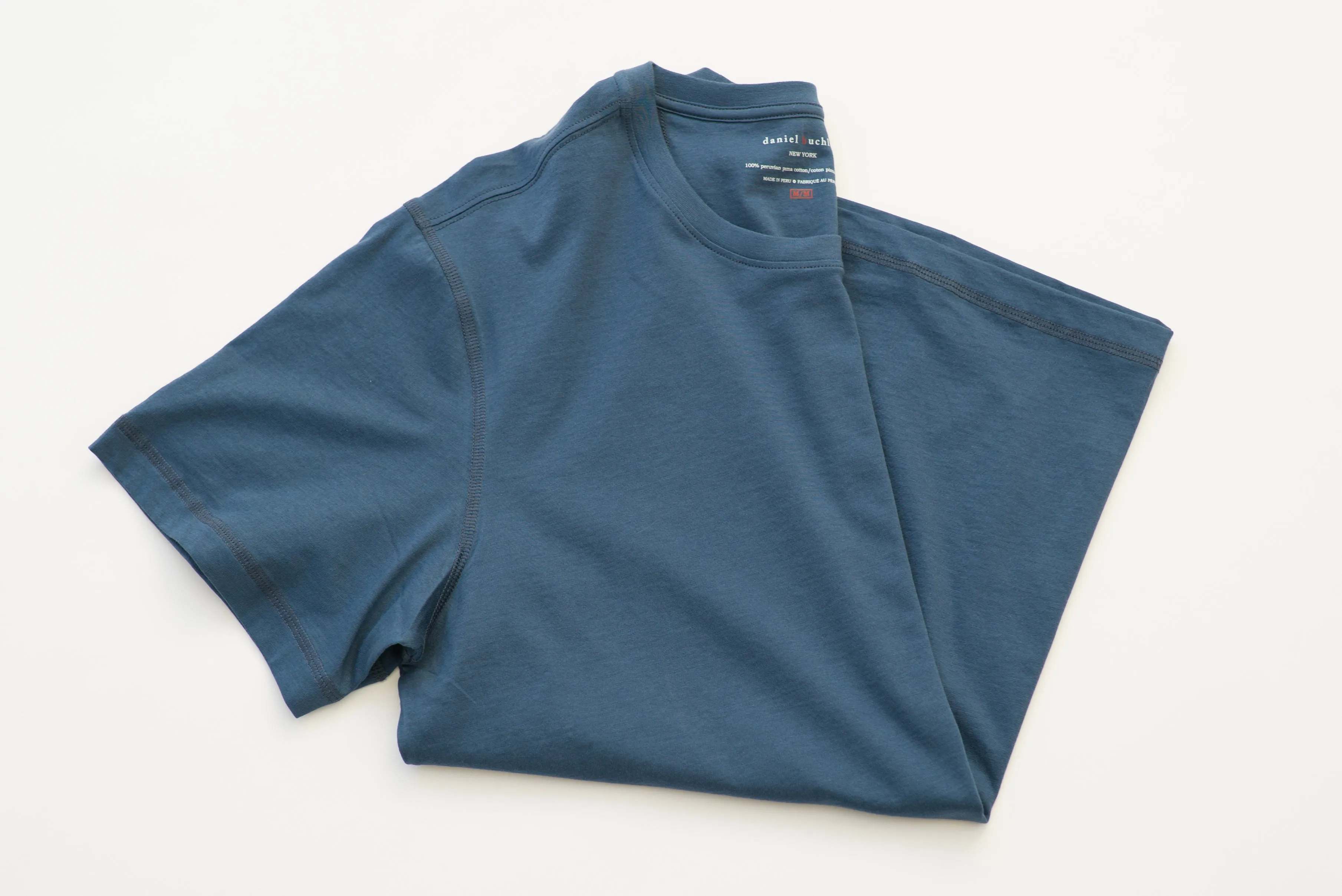 100% Peruvian Pima Cotton Denim Crewneck