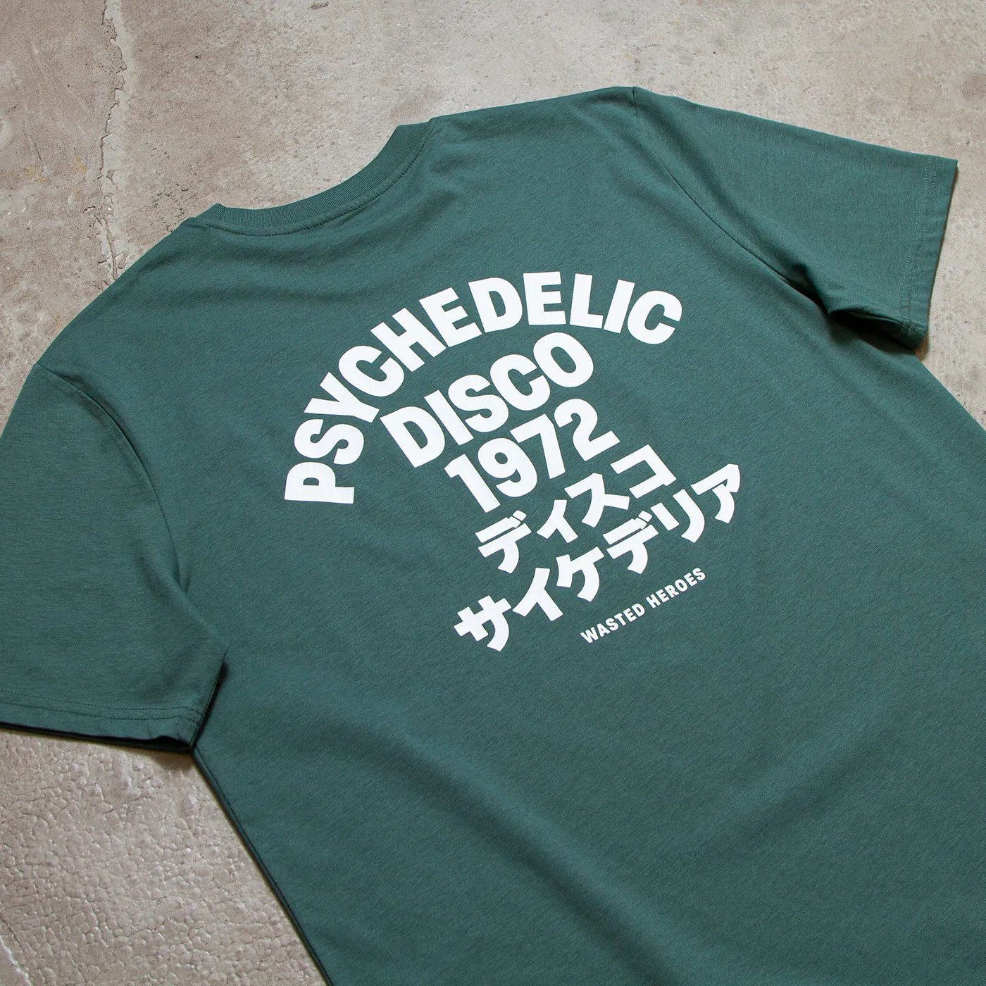 1972 Psychedelic Disco Back Print - Tshirt - Green