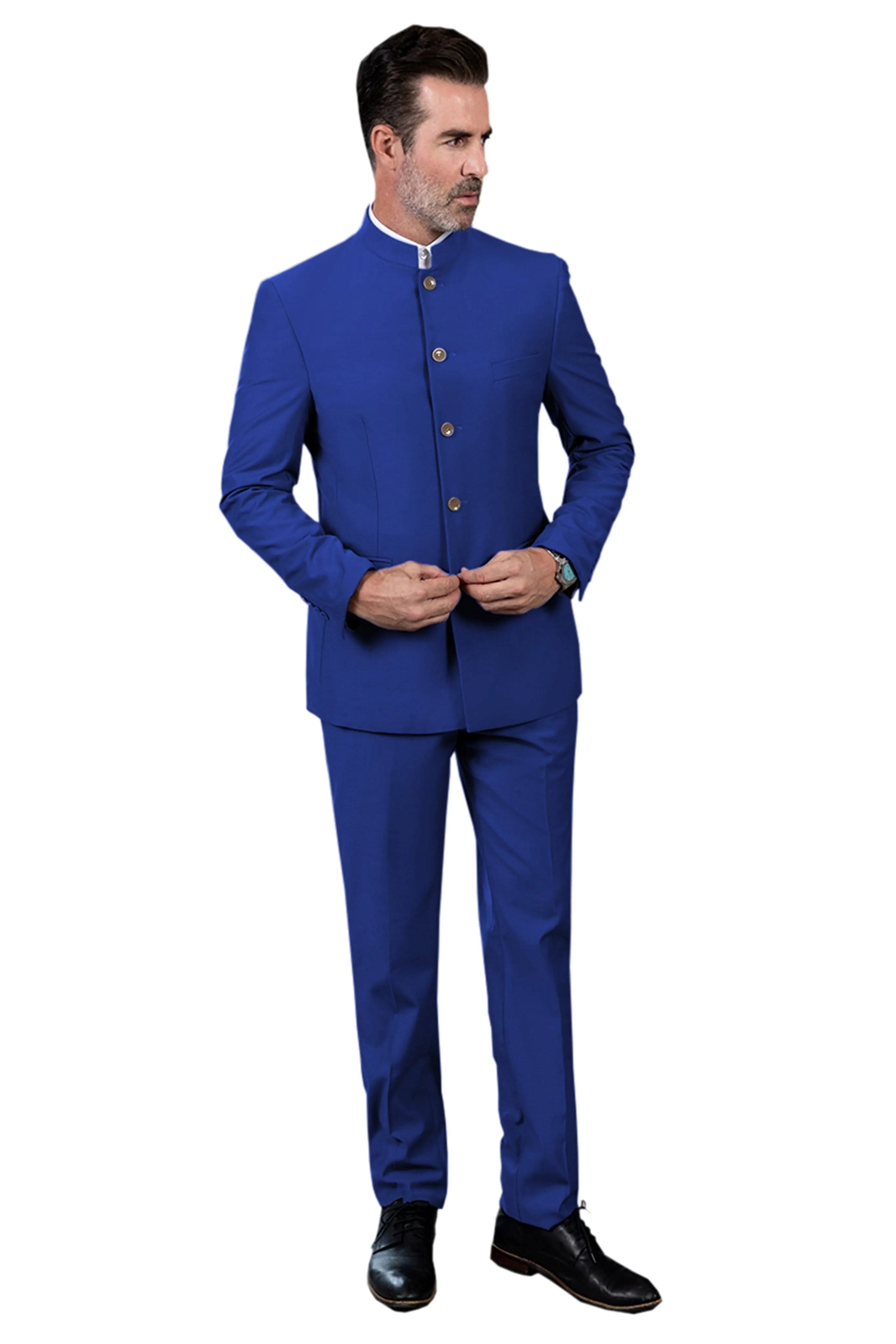 2 Piece Single Breasted Stand Lapel Men's Suit（Blazer Pants）