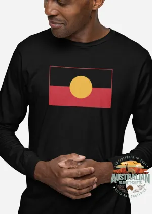 Aboriginal Flag Longsleeve T-Shirt (True Colour, Black)