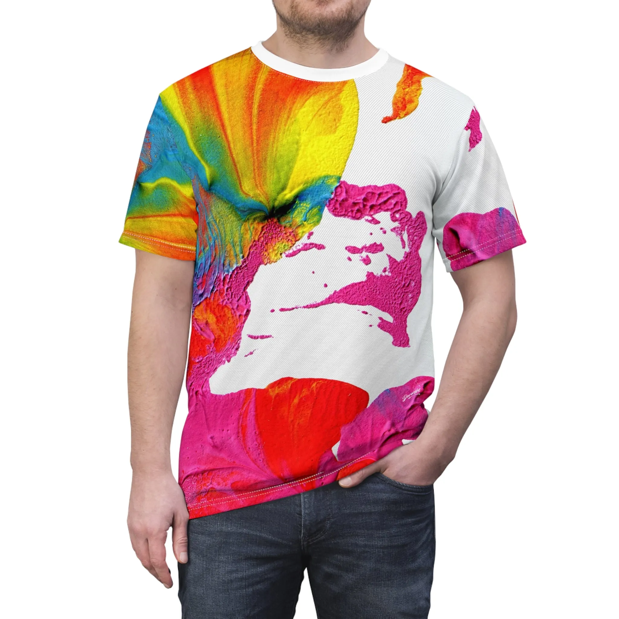 Abstract Paint T-Shirt Unisex All Over Print Tee Colorful Unisex T-Shirt | 1003