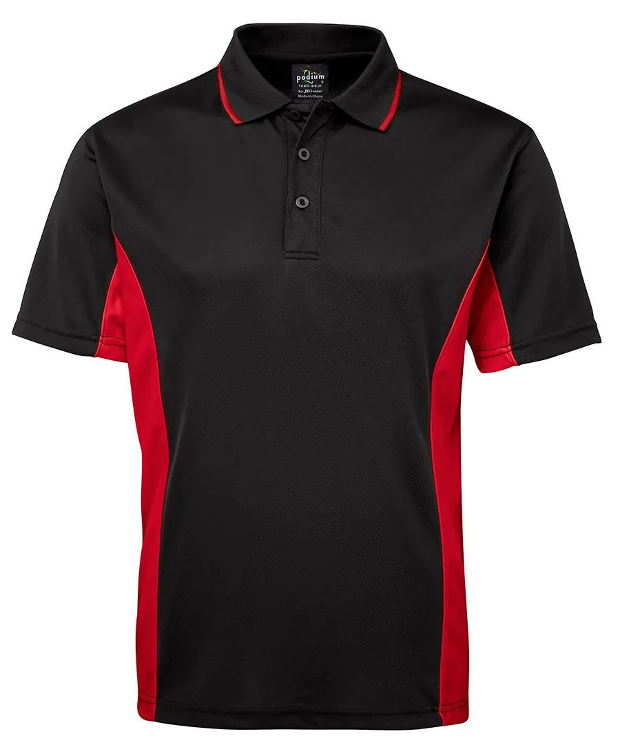 Acknowledgement of Country Aboriginal Flag Sports Polo (Black with Red Sides)