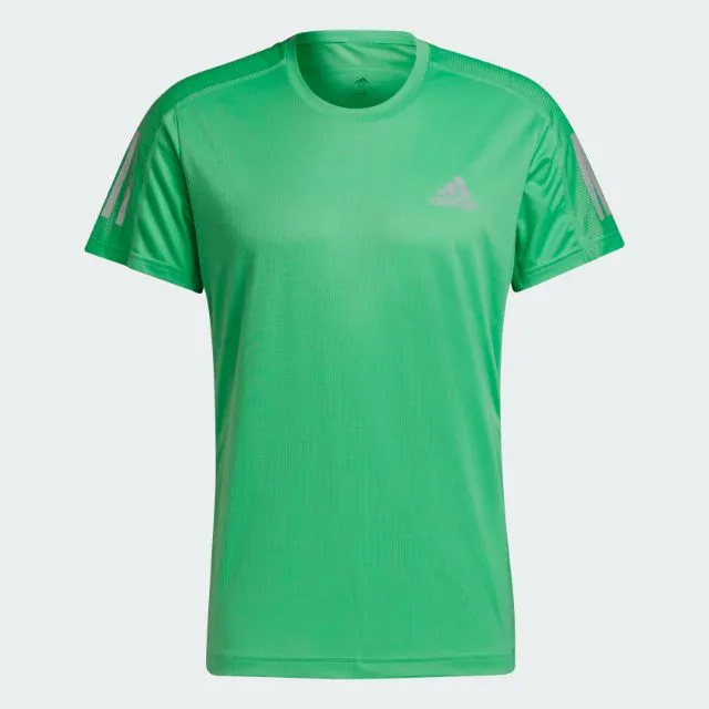 Adidas Own The Run Men Running T-Shirt Semi Screaming Green