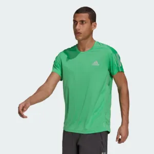 Adidas Own The Run Men Running T-Shirt Semi Screaming Green