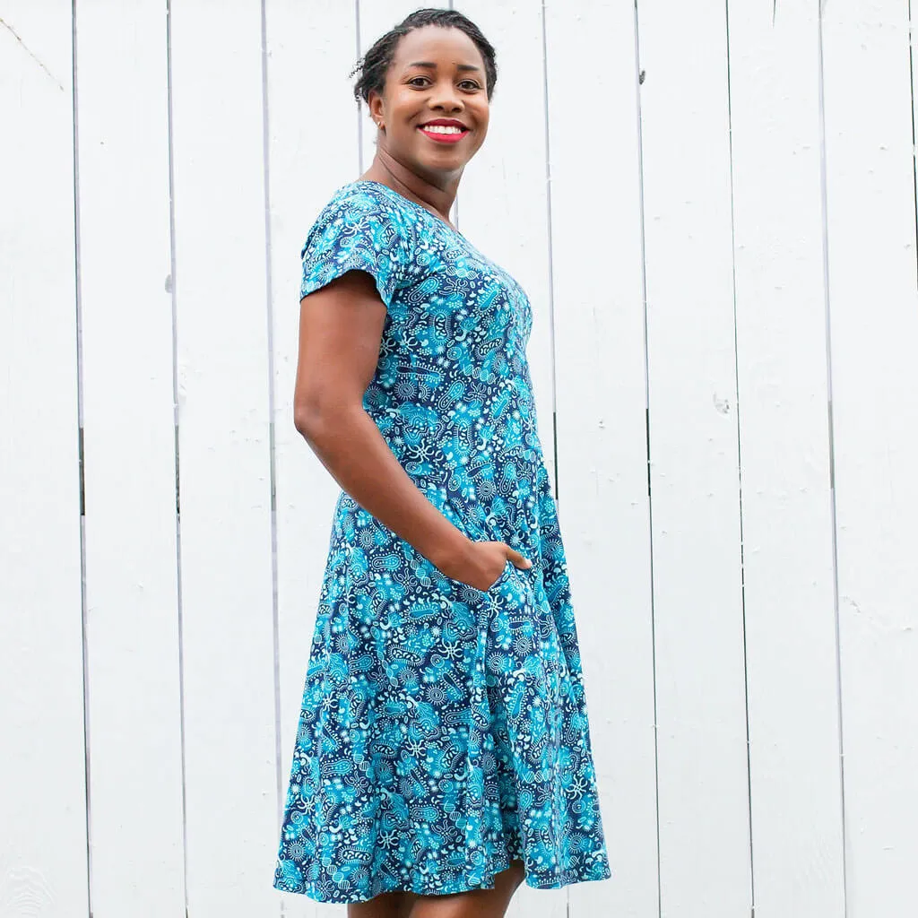 Adult Microbes A-Line Dress with Pockets