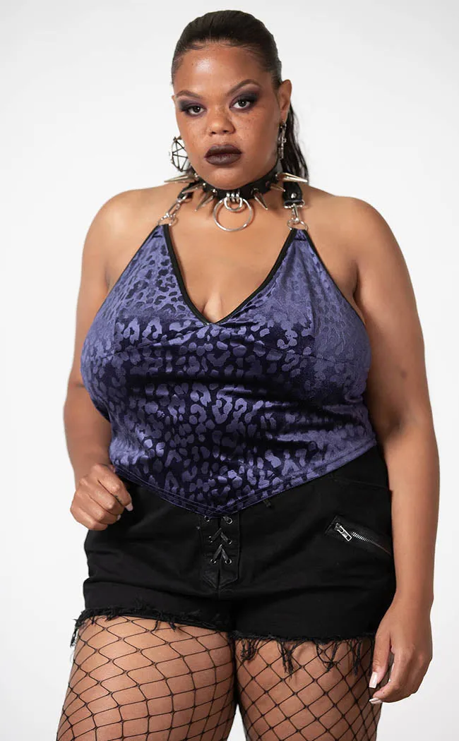 Alley Cat Halter Top | Plum [Plus-Size]