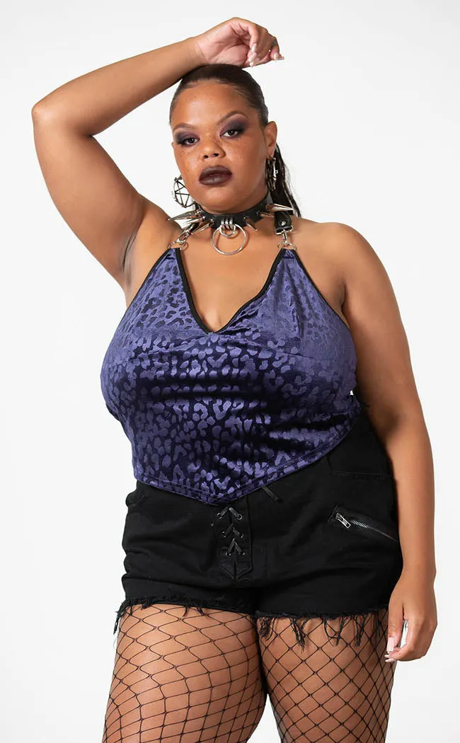 Alley Cat Halter Top | Plum [Plus-Size]