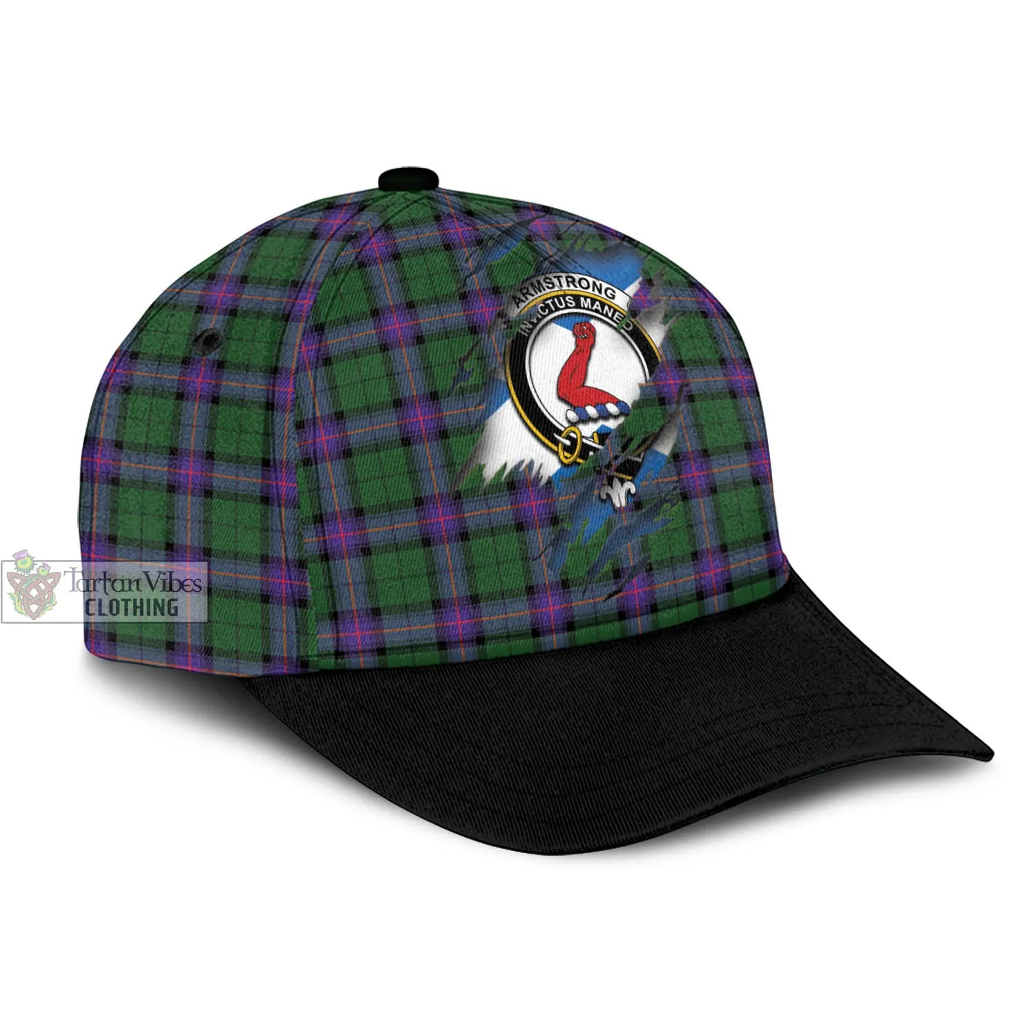 Armstrong Modern Tartan Classic Cap with Family Crest In Me Style