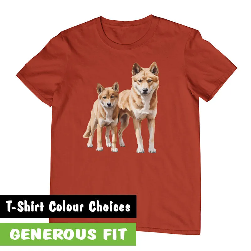 Australian Dingo Pair Adults T-Shirt (Various Colours)