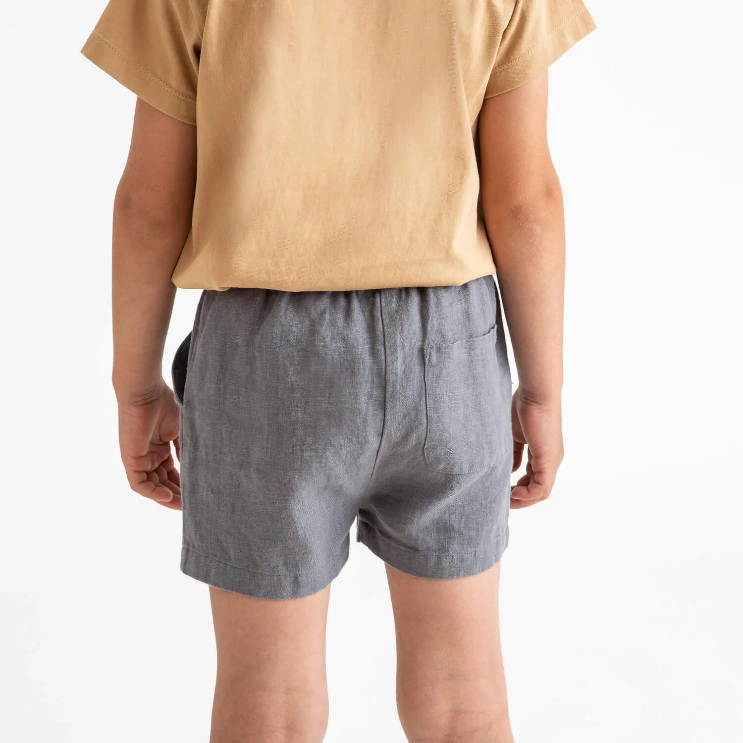 Baby & Kids Linen Shorts - Storm Blue