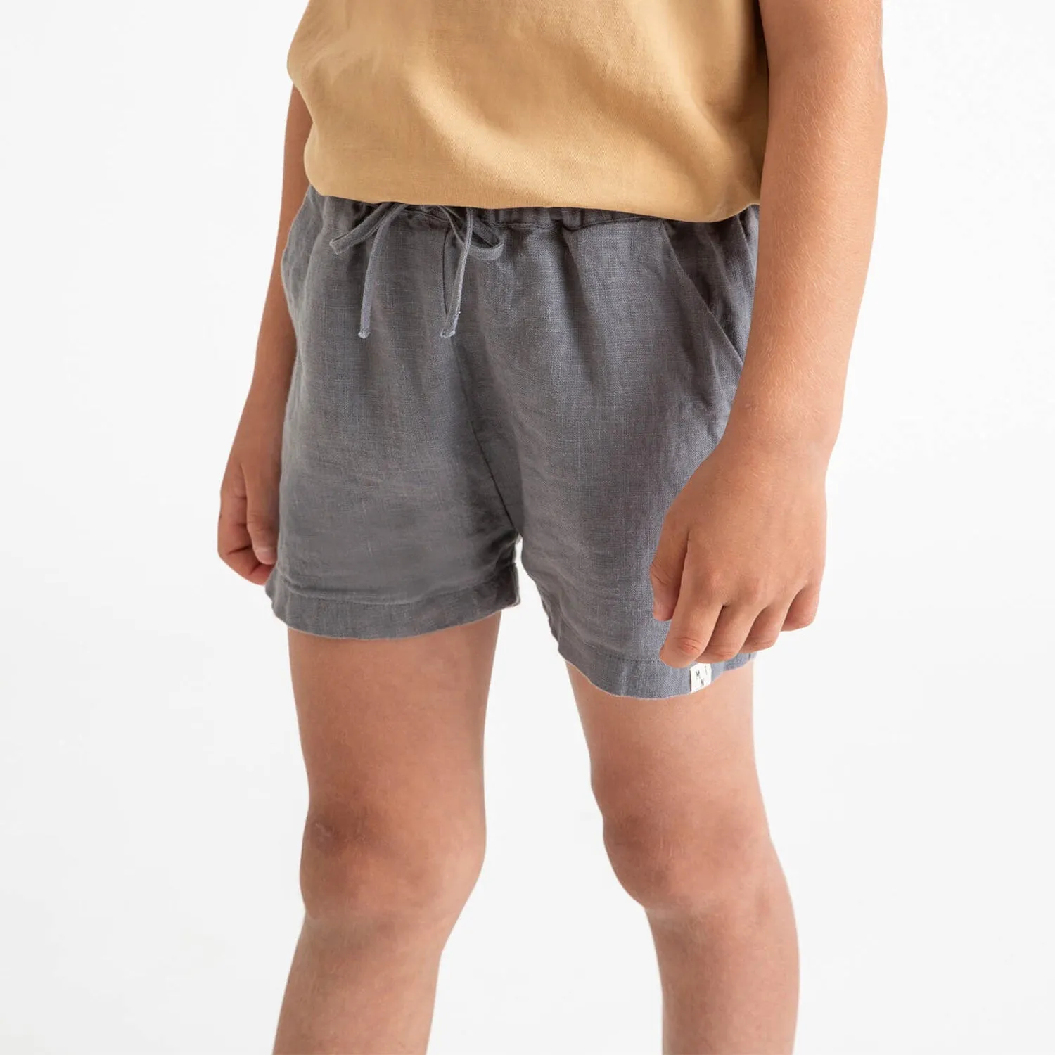 Baby & Kids Linen Shorts - Storm Blue