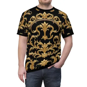 Baroque Gold T-Shirt Unisex All Over Print Tee Gold and Black Unisex T-Shirt | 00019