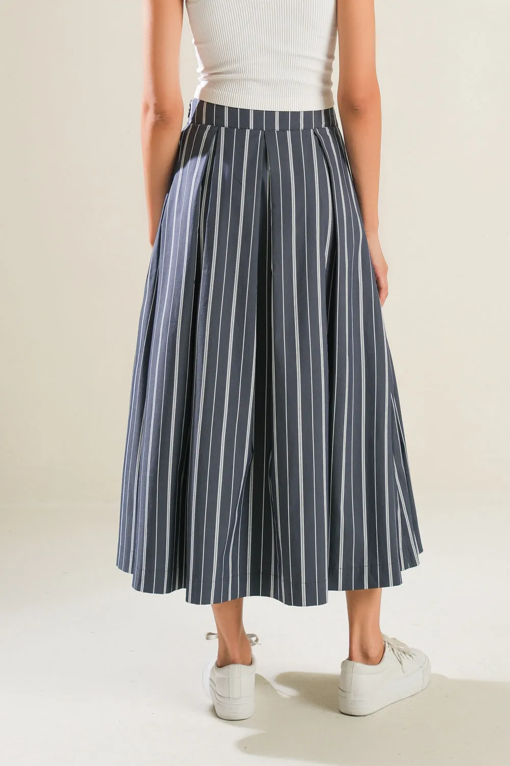 BEHIND THE GRIN WOVEN MIDI SKIRT