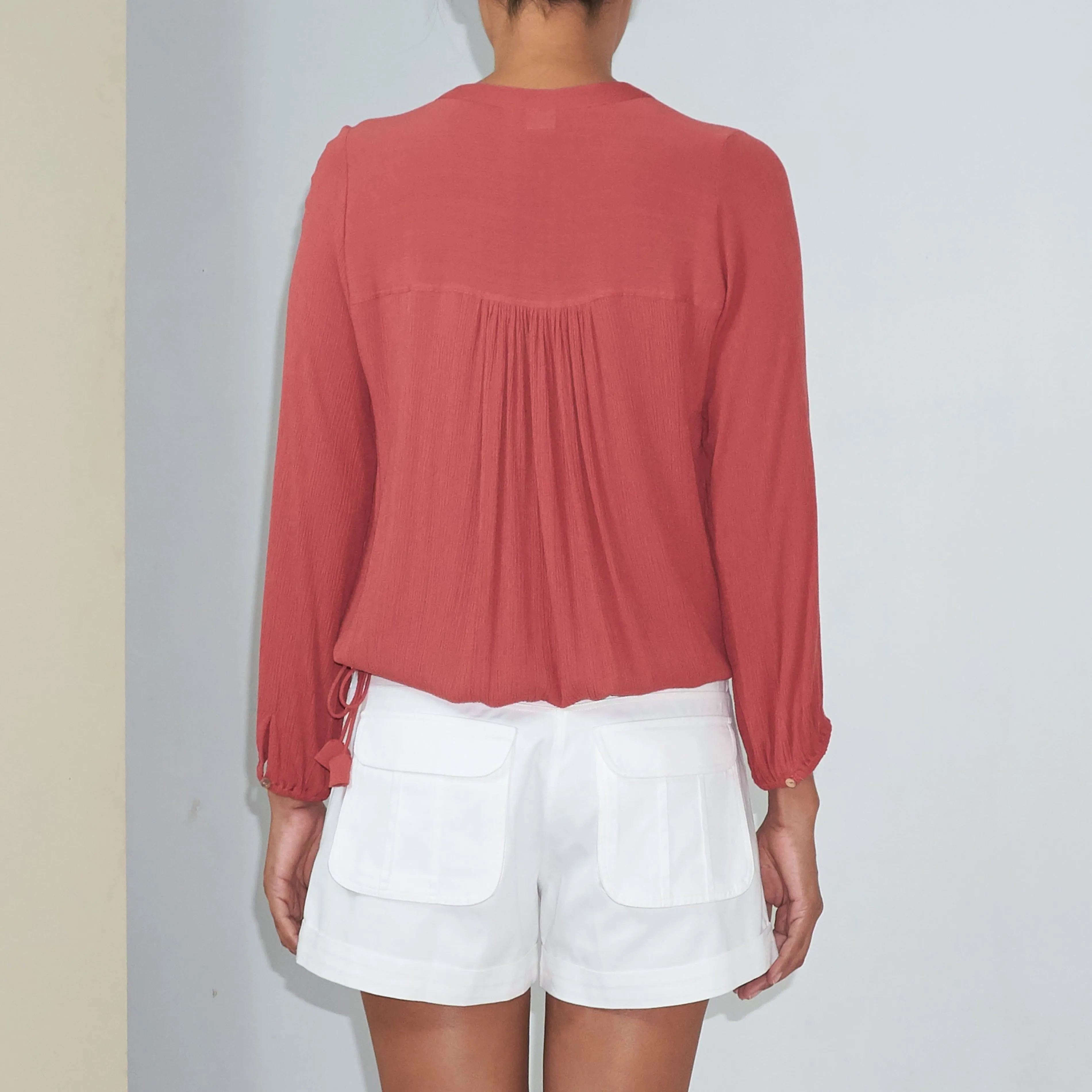 BKLN TOP - Crinkled Rayon | Dusty Rose