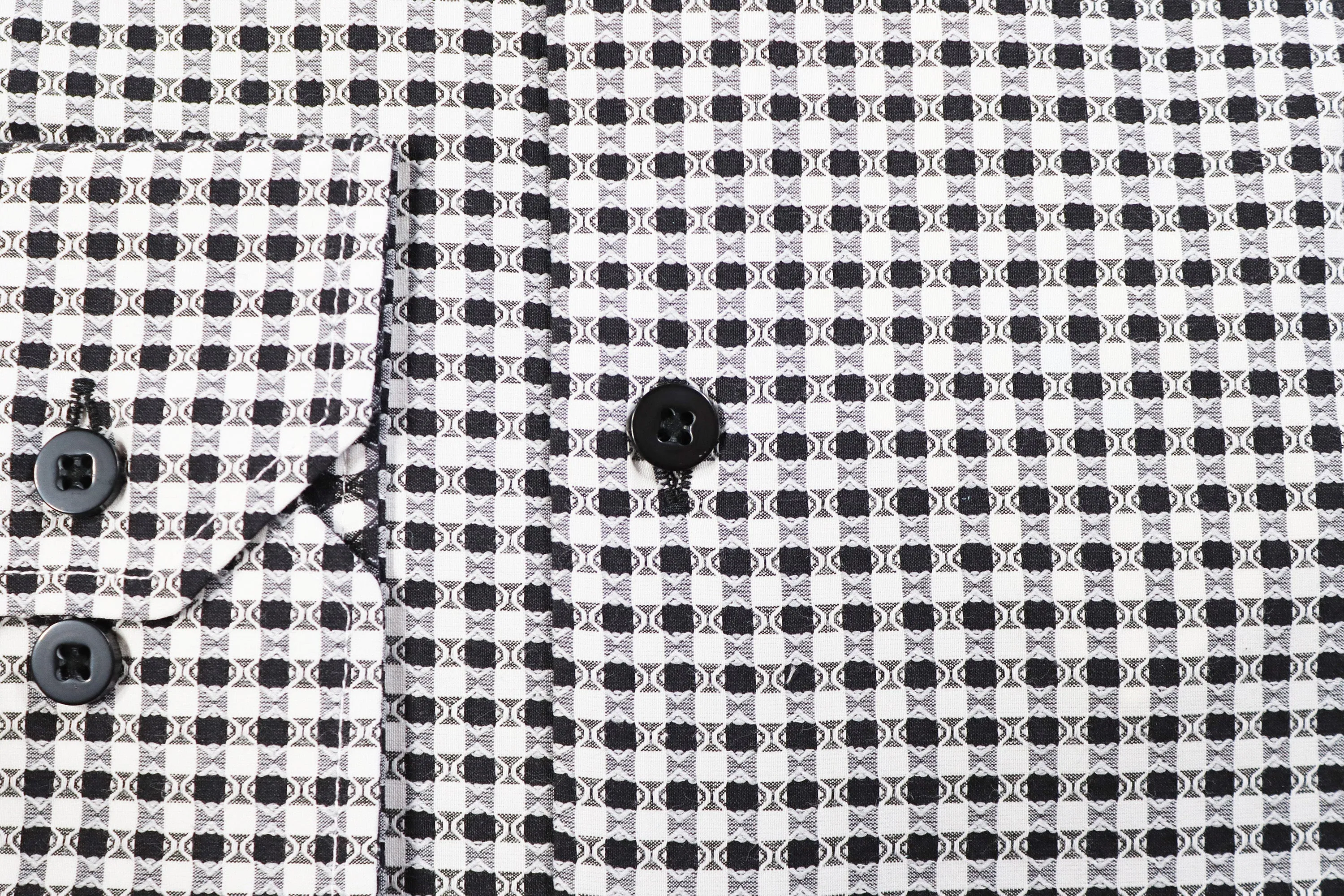 Black and White Gingham with Diamond Pattern