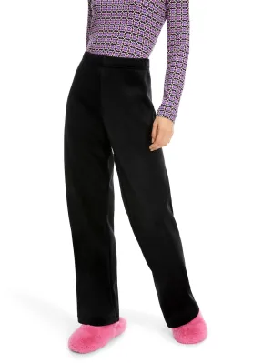 Black Welby Wide Leg Ribbed Jersey Pants