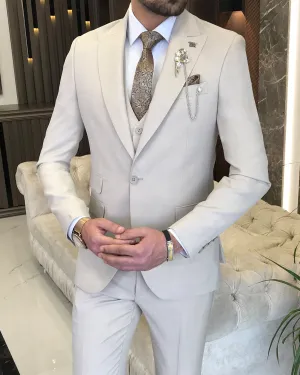 Bojoni Amato Slim Fit Beige Suit