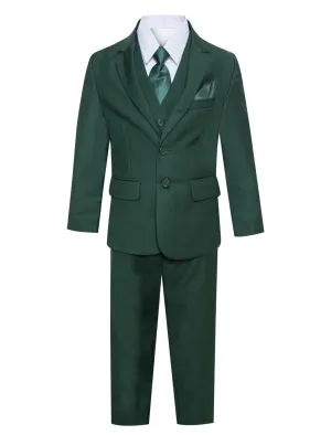 Boys' Slim Fit Suit 7-Piece Formal Set  - Hunter Green