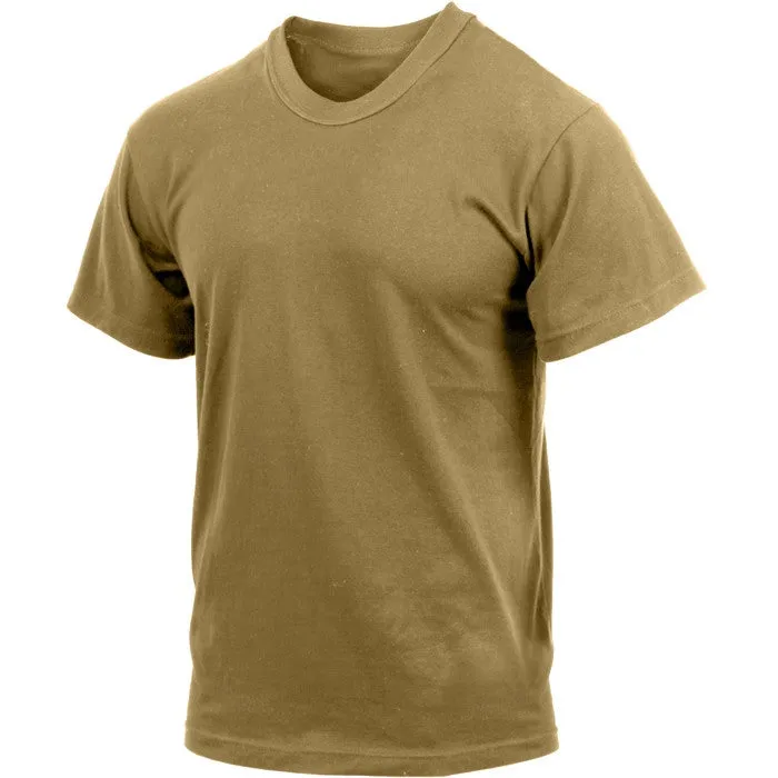 Brown - Military GI Type Short Sleeve T-Shirt - 100% Cotton