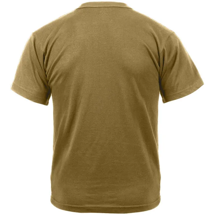 Brown - Military GI Type Short Sleeve T-Shirt - 100% Cotton