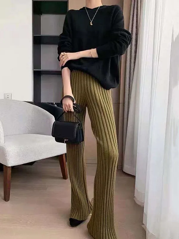 Casual Loose 6 Colors Knitting Wide Leg Pants