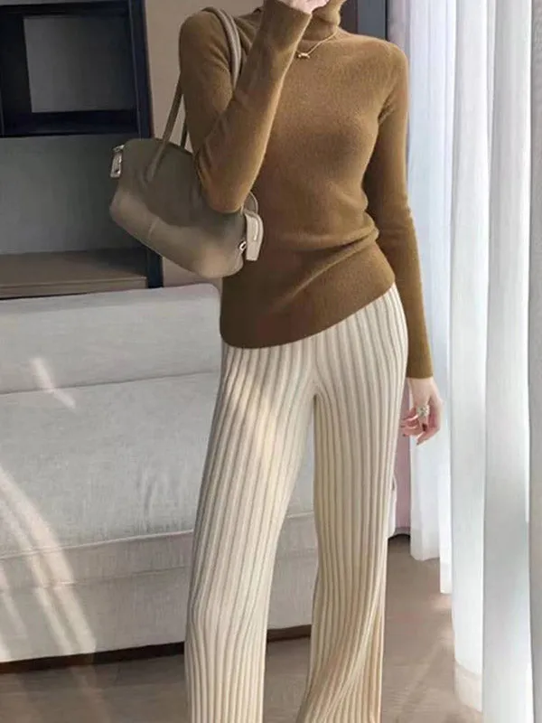 Casual Loose 6 Colors Knitting Wide Leg Pants