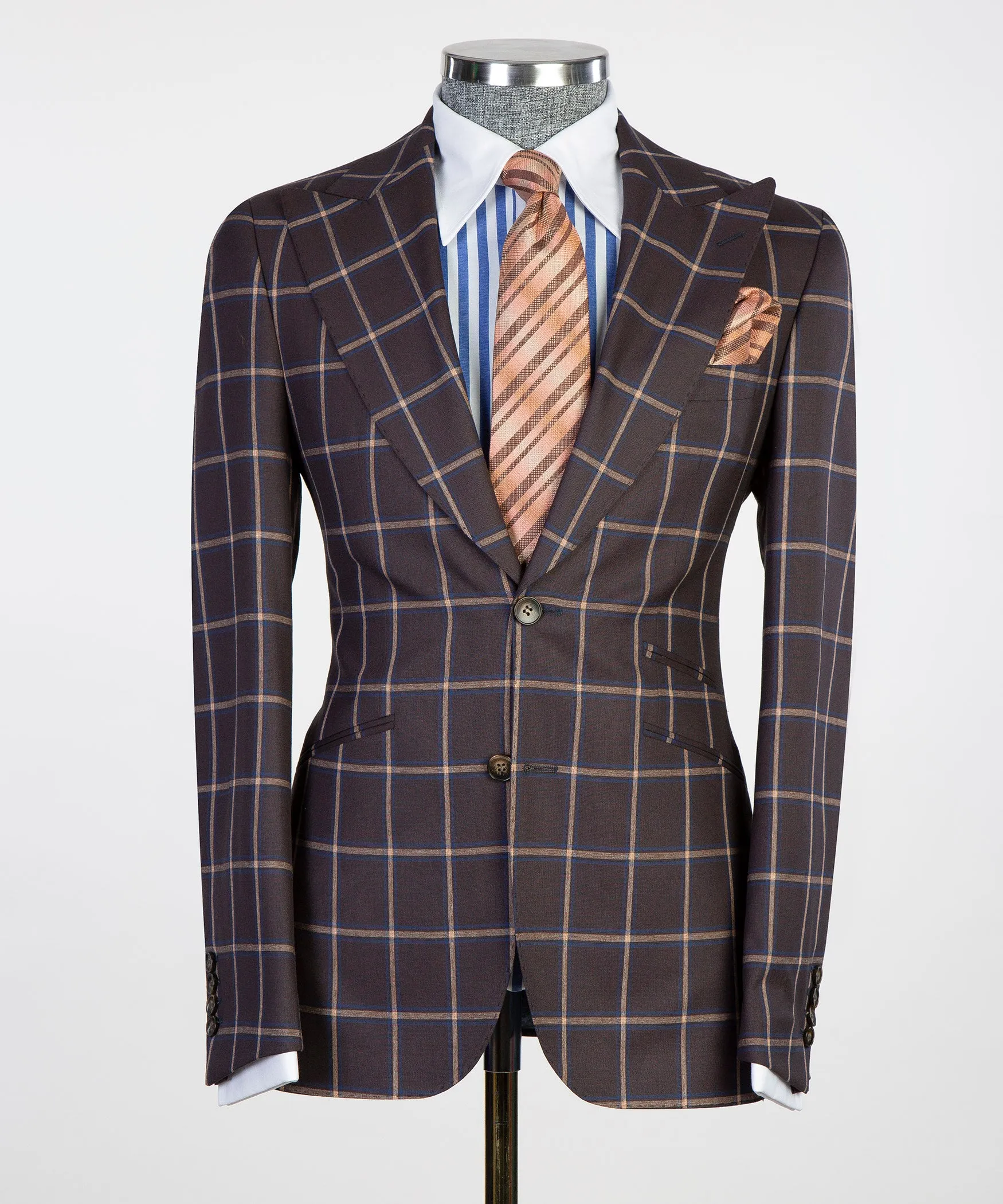 Classic Dark Purple Plaid Suit