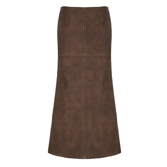 Coastal Cowgirl Leather Maxi Skirt