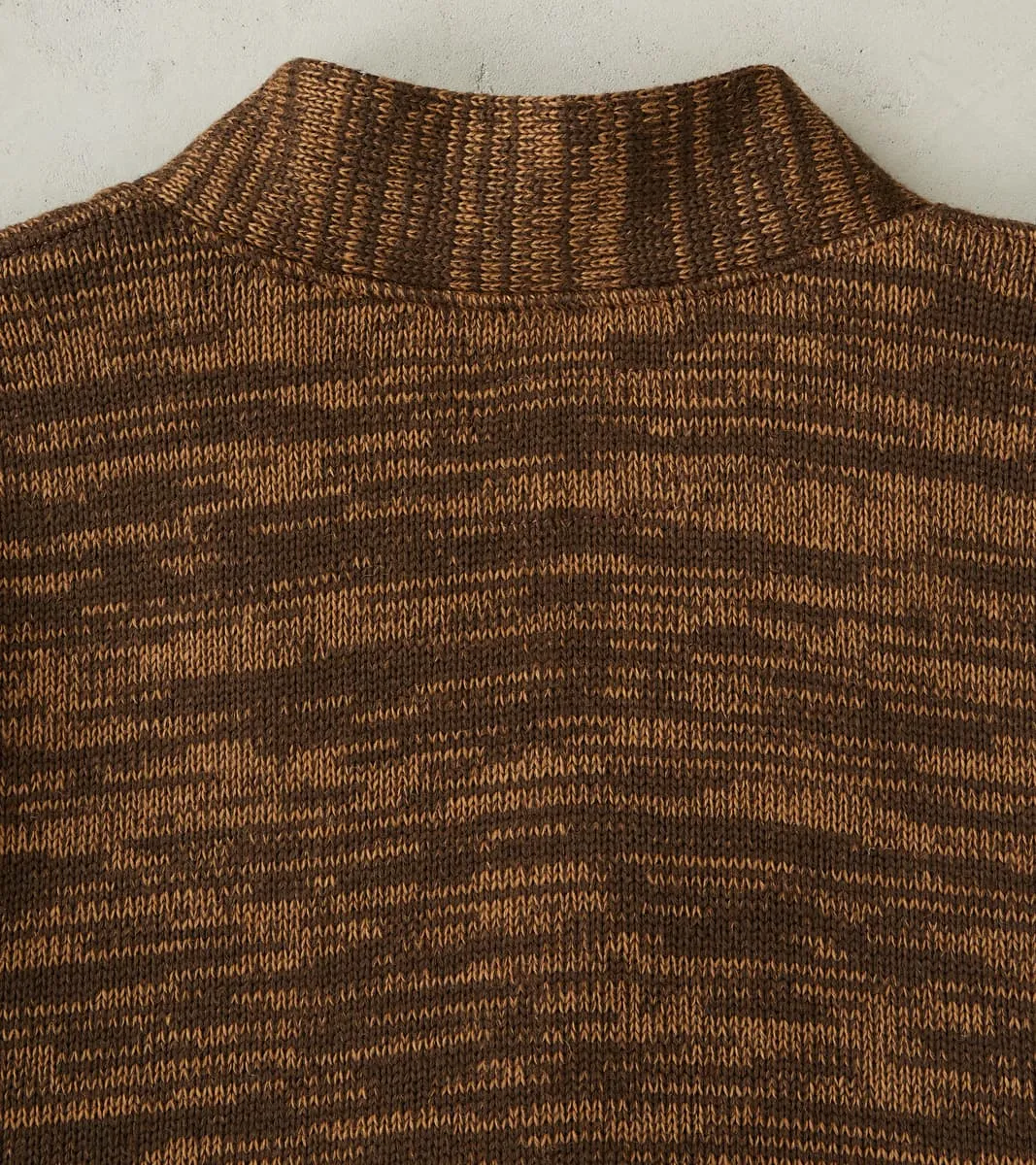 Collegiate Cardigan - Brown & Dark Tan Melange