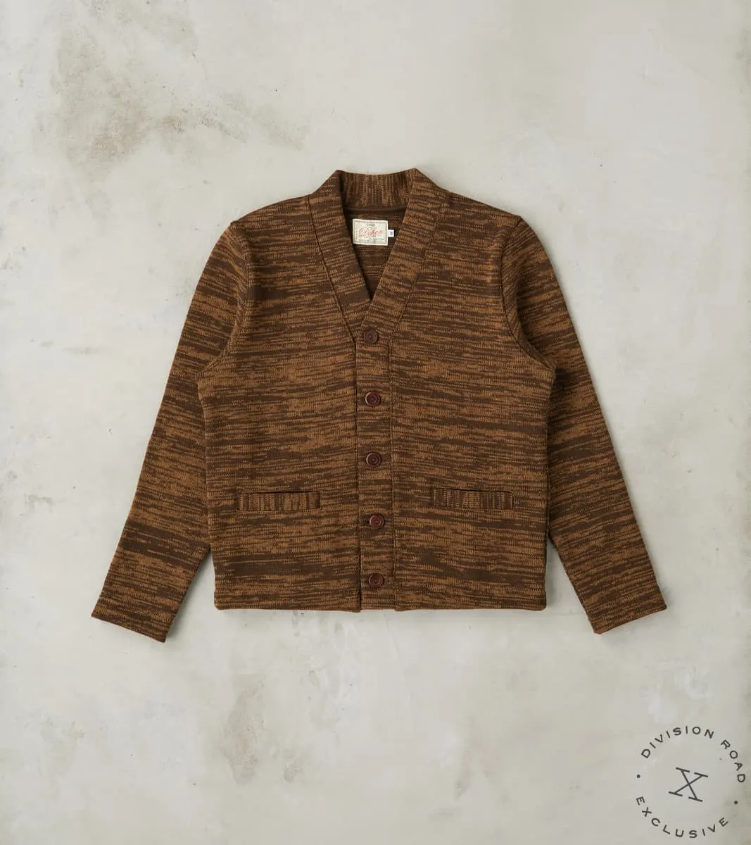 Collegiate Cardigan - Brown & Dark Tan Melange