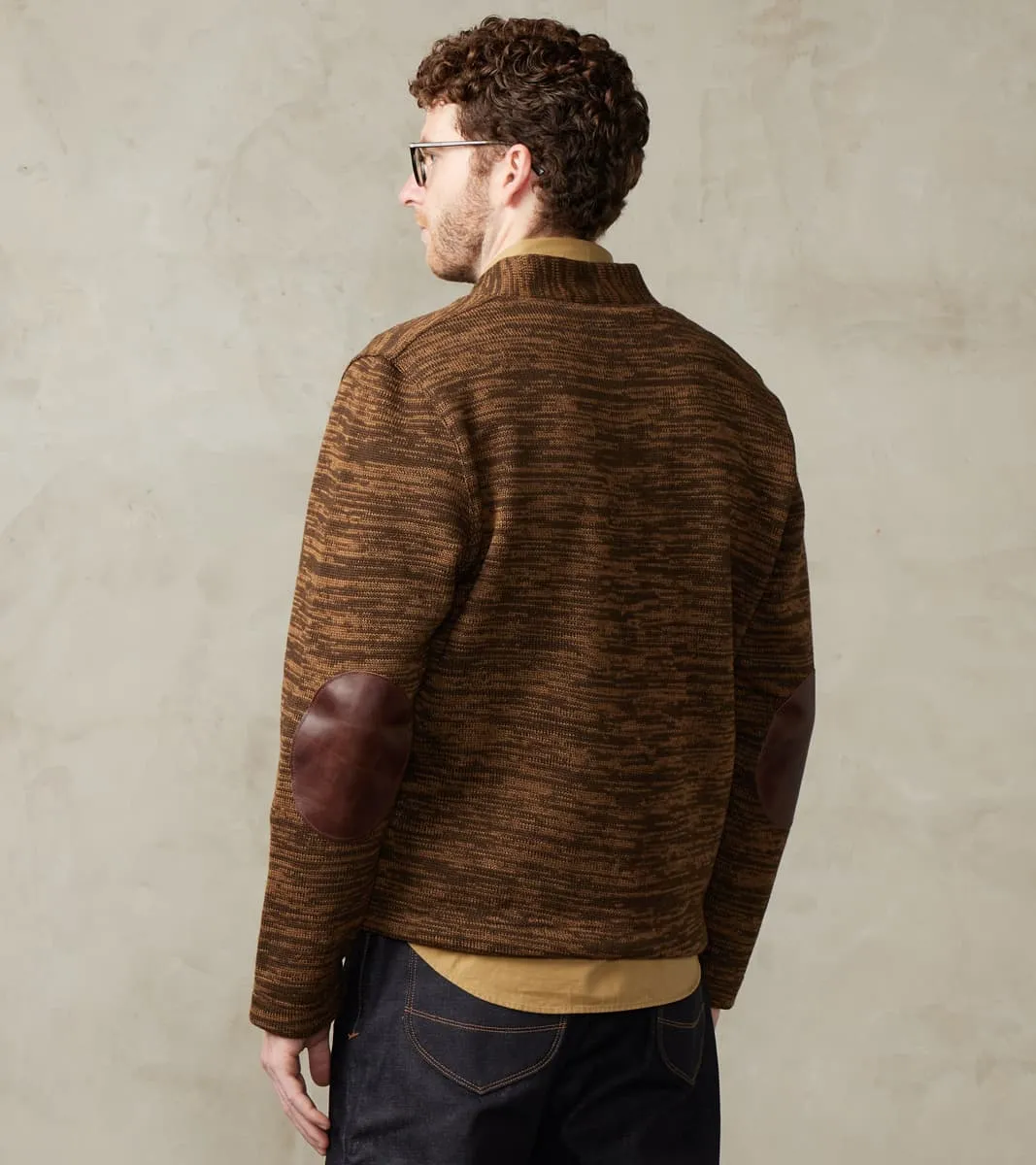 Collegiate Cardigan - Brown & Dark Tan Melange