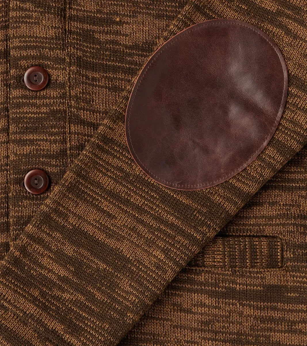 Collegiate Cardigan - Brown & Dark Tan Melange