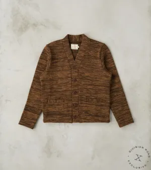 Collegiate Cardigan - Brown & Dark Tan Melange