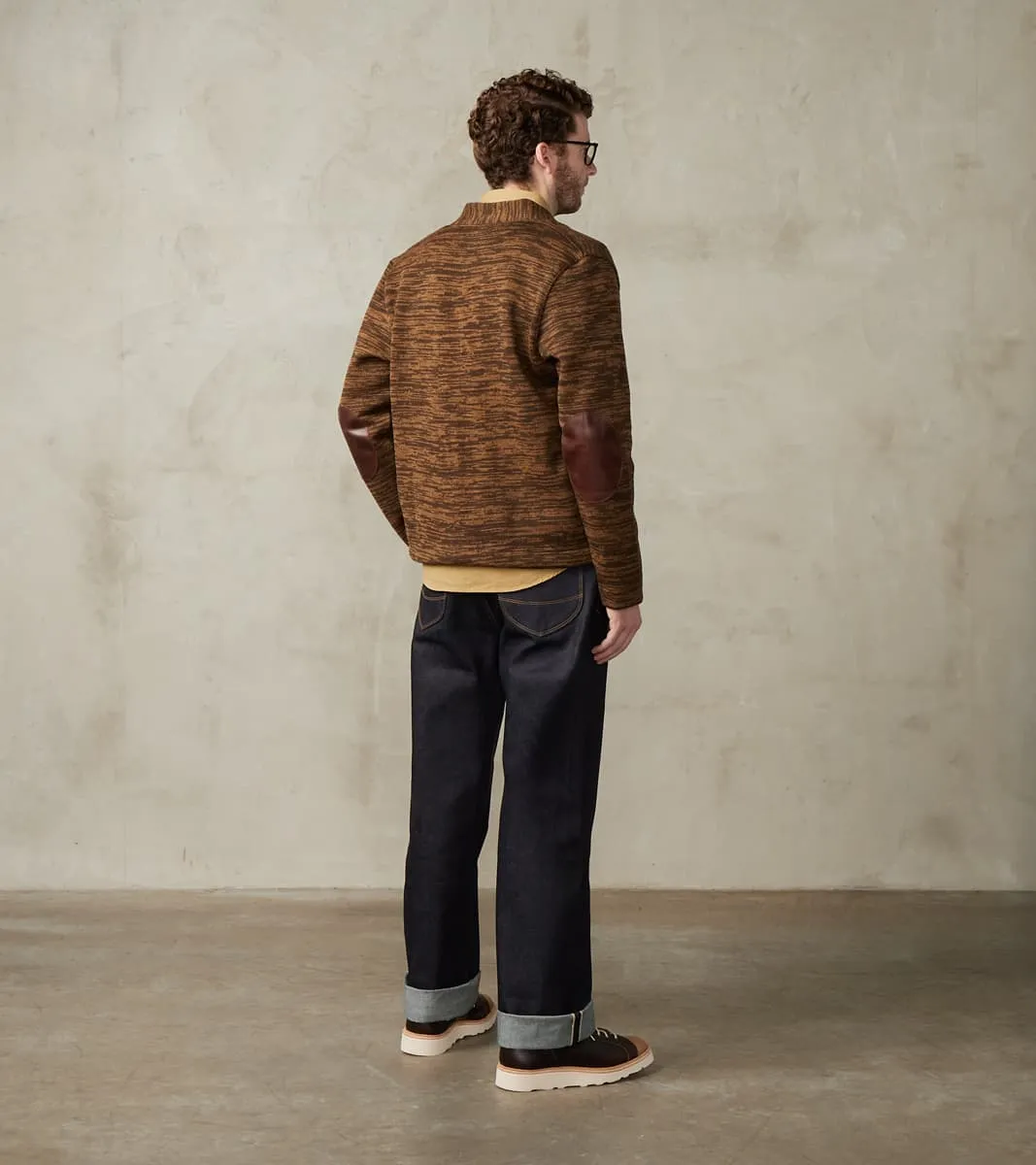 Collegiate Cardigan - Brown & Dark Tan Melange