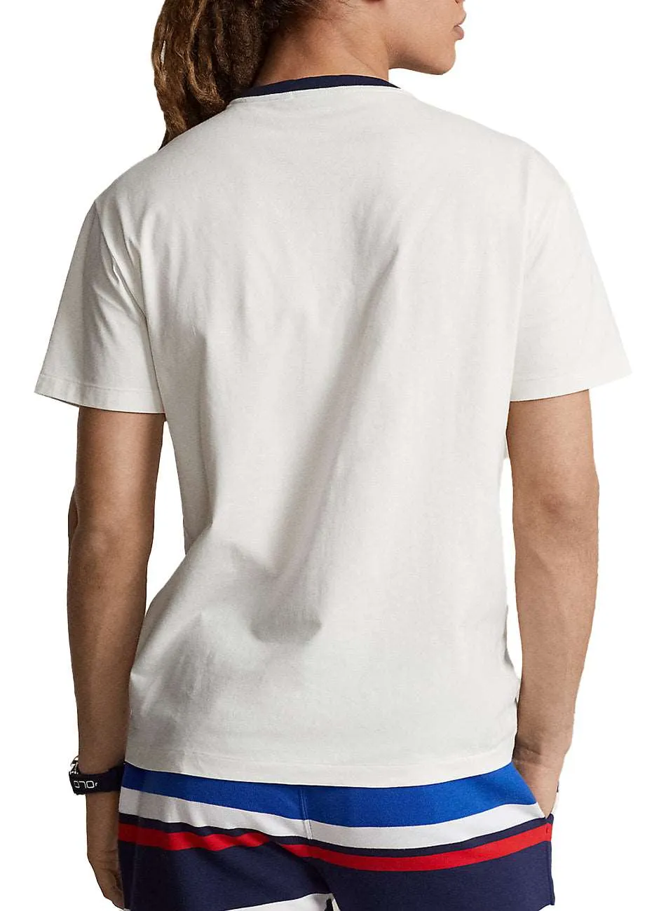 Contrast Trim Jersey T-Shirt - White