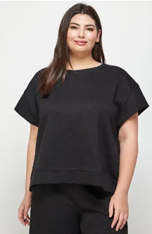 CURVY Textured Lounge Wear Top