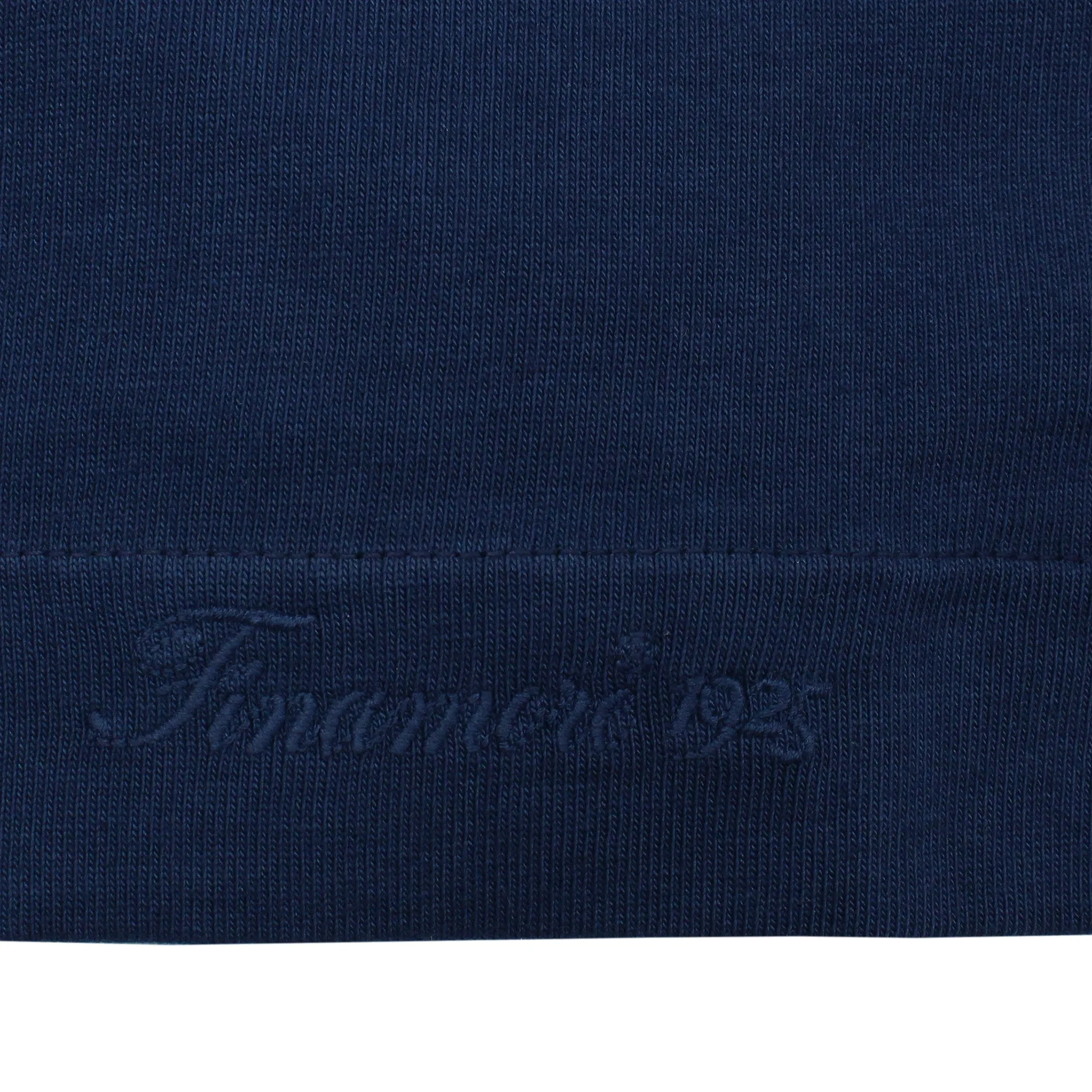 Dark blue garment dyed cotton T-shirt with Finamore 1925 logo