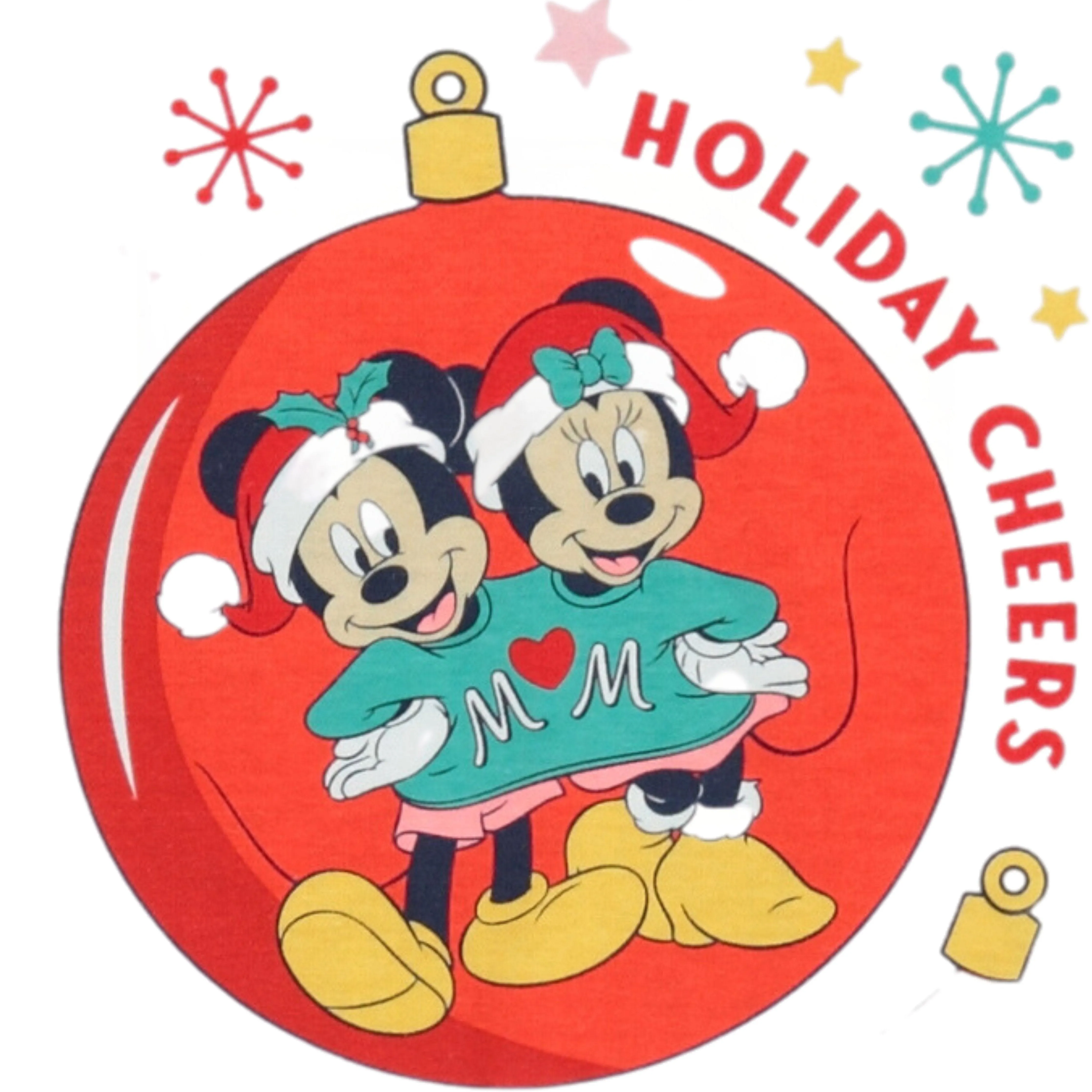 Disney Mickey Mouse Christmas Girls Short Sleeve T-Shirt- Minnie Mouse Christmas Holiday Cheers- Sizes 4-16