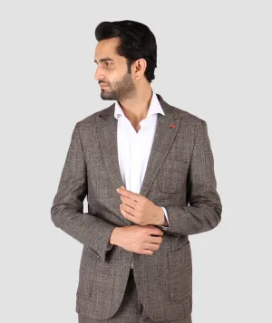 DS Damat Brown Slim Fit Suit