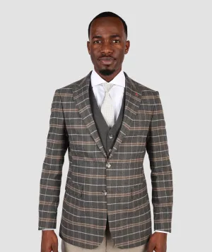 DS Damat Grey Slim Fit Combination Suit