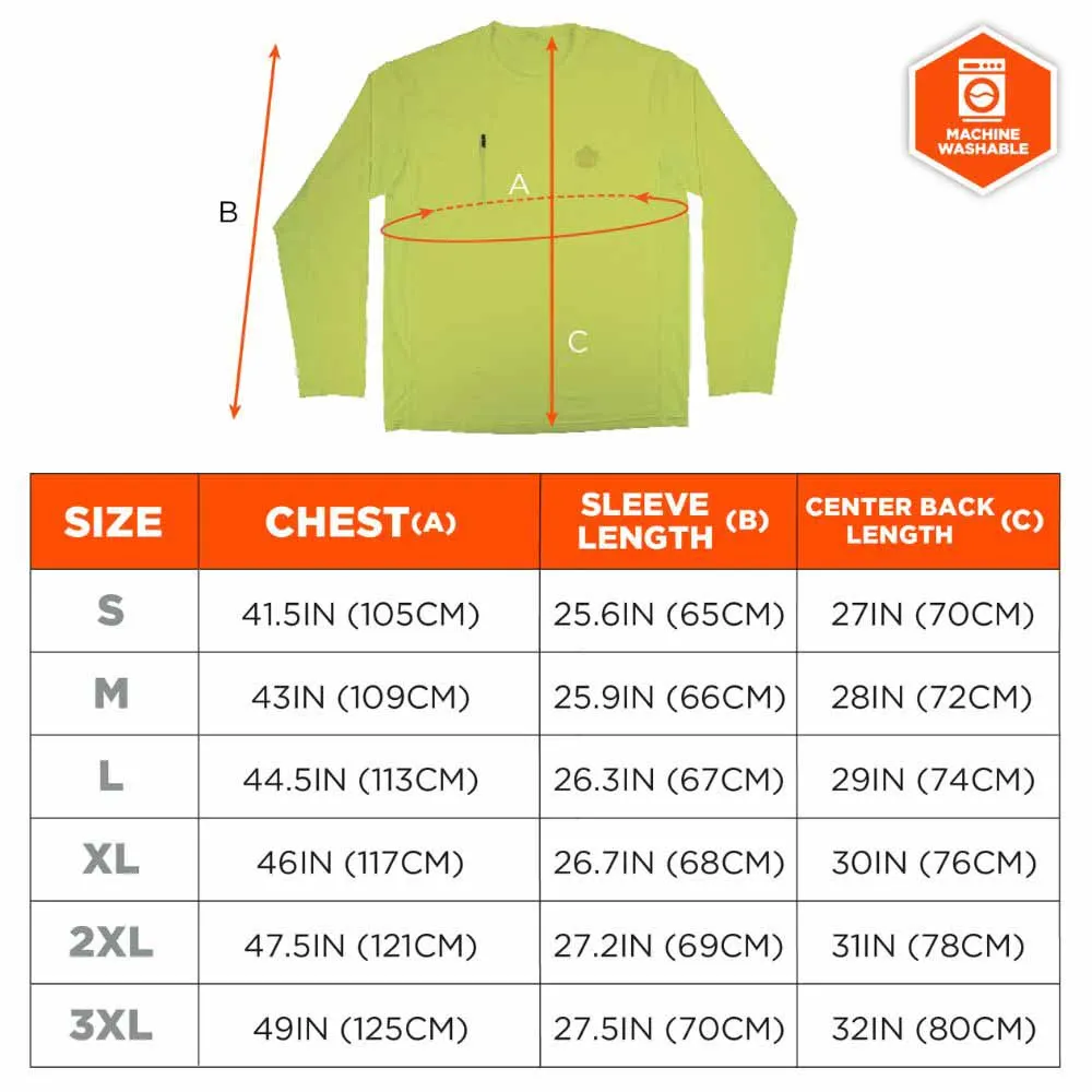 Ergodyne 12144 6689 L Lime Cooling Long Sleeve Sun Shirt with UV Protection