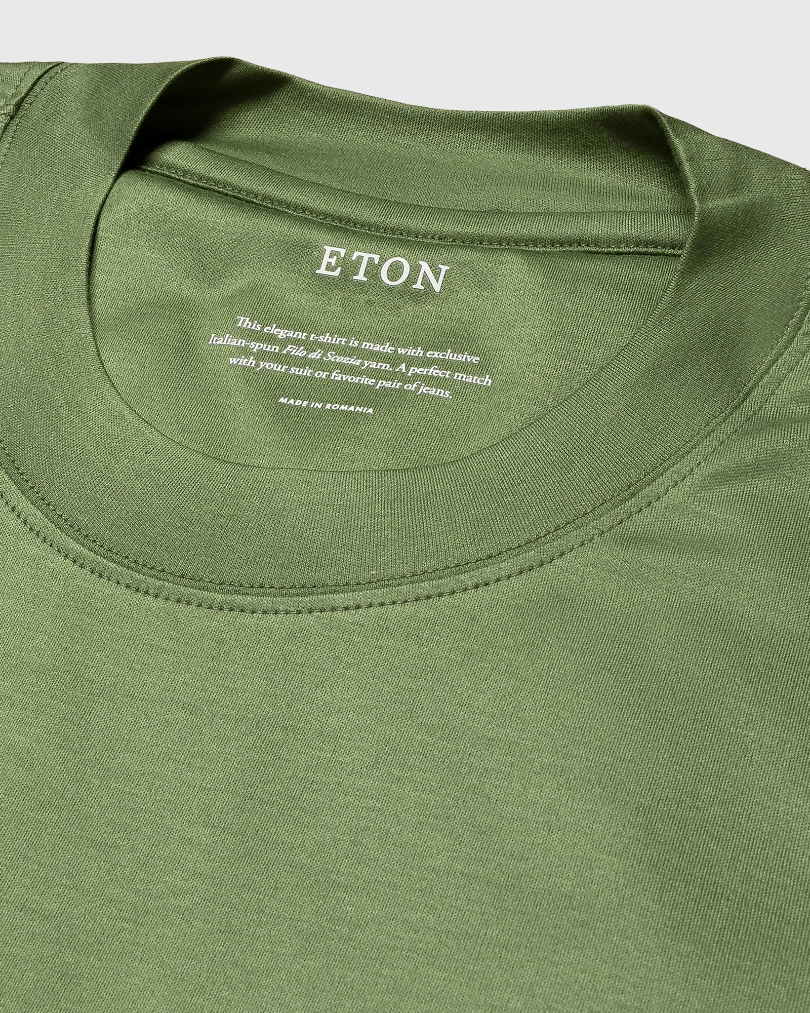 ETON 10000235664 SS FILO DI SCOZIA GREEN CREW T-SHIRT