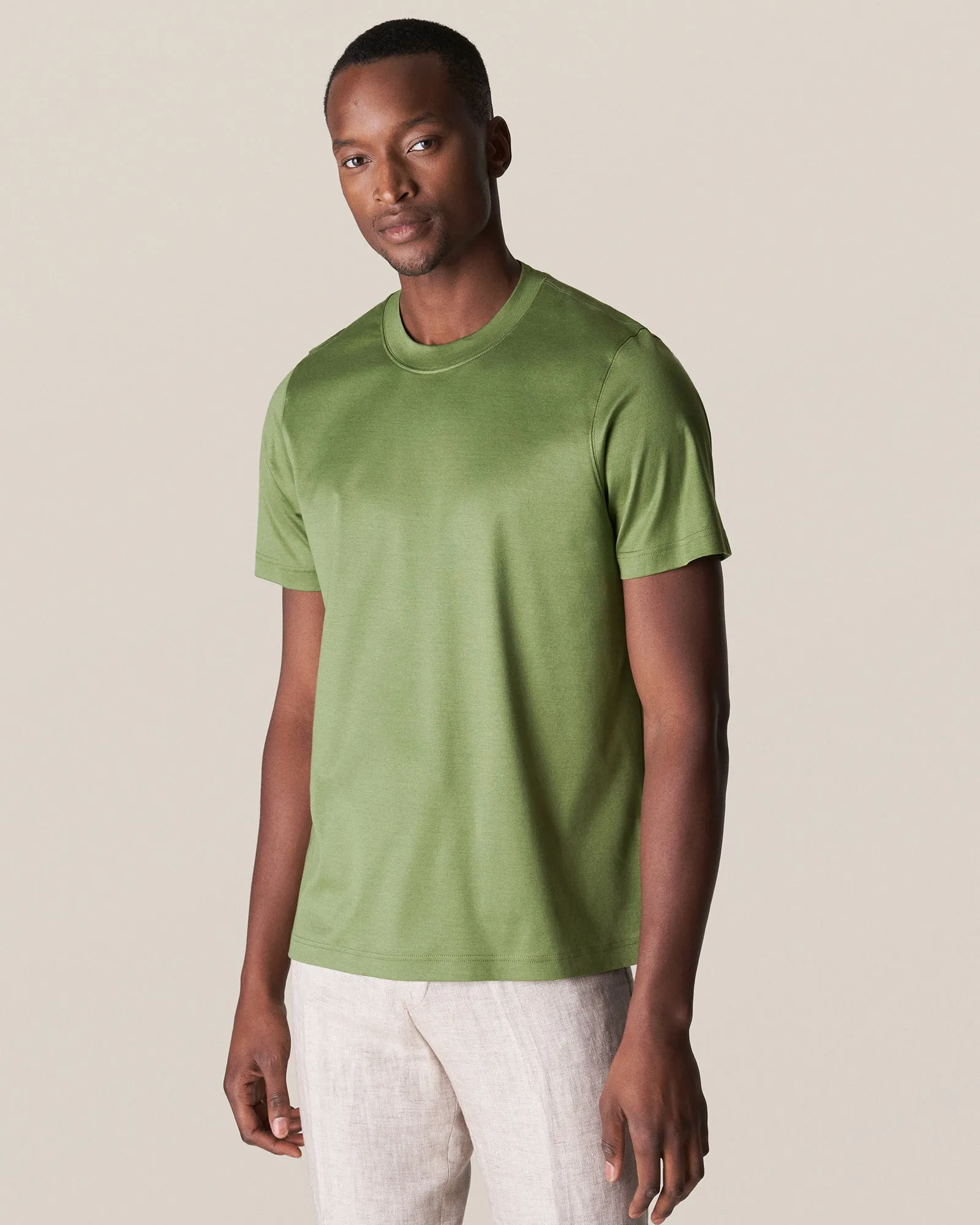 ETON 10000235664 SS FILO DI SCOZIA GREEN CREW T-SHIRT