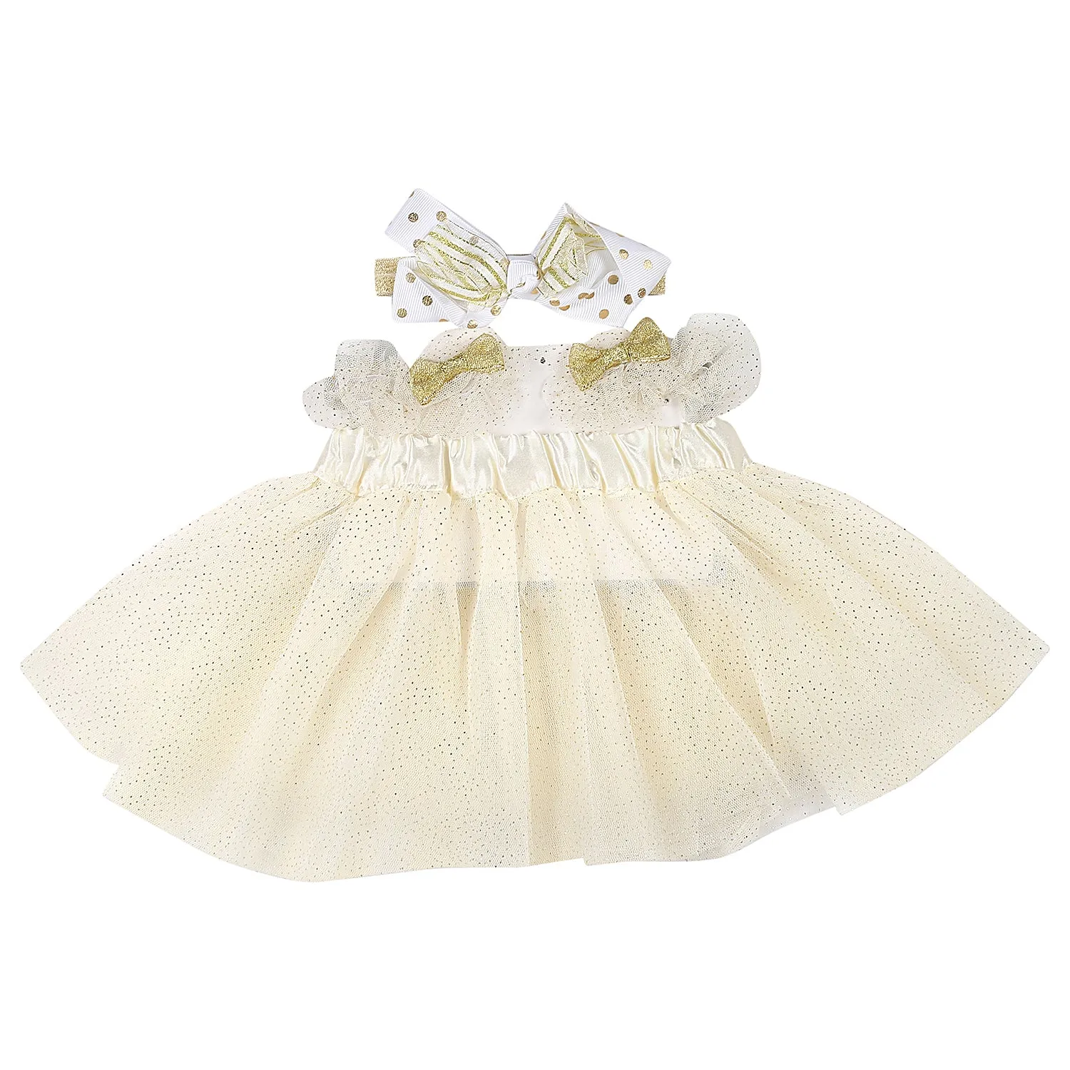 Fairy White And Golden Tutu Skirt And Accessory Set