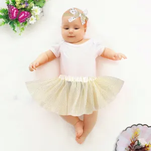 Fairy White And Golden Tutu Skirt And Accessory Set