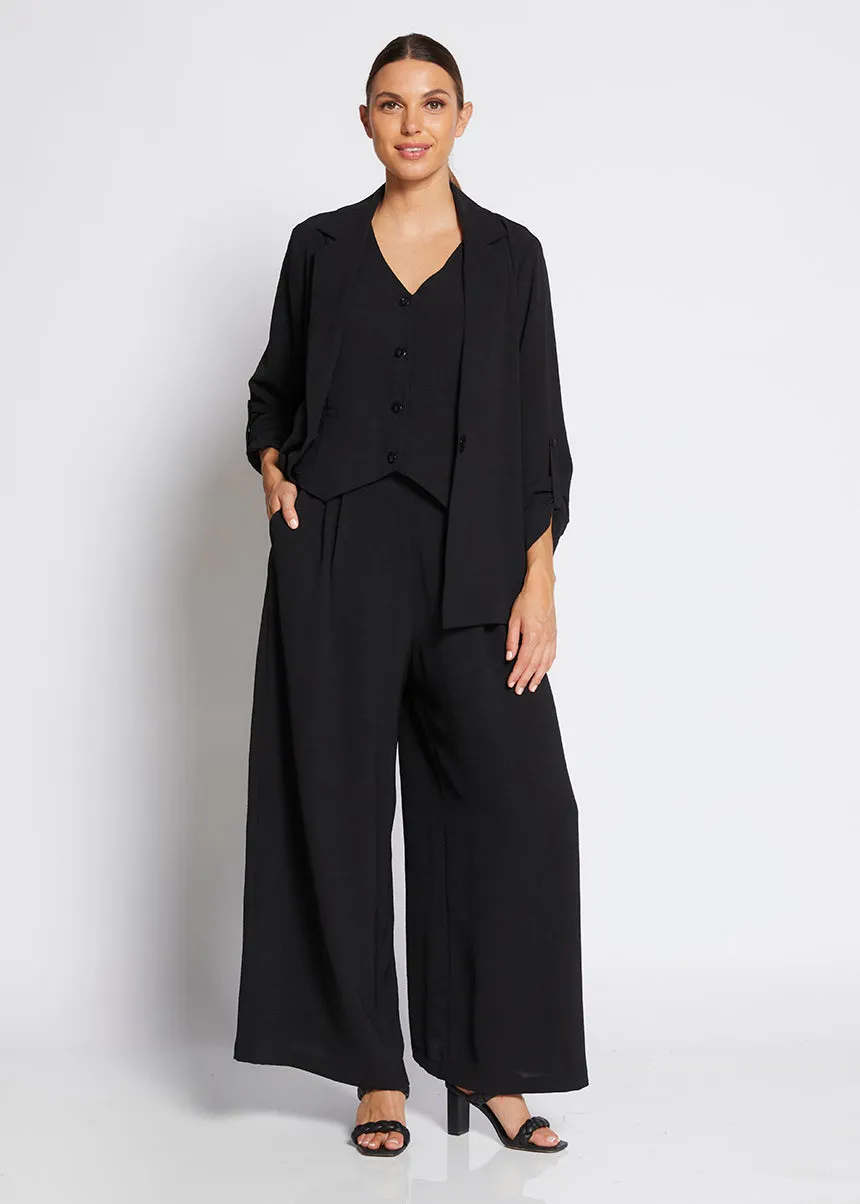 Franco ultra-wide leg pant in black