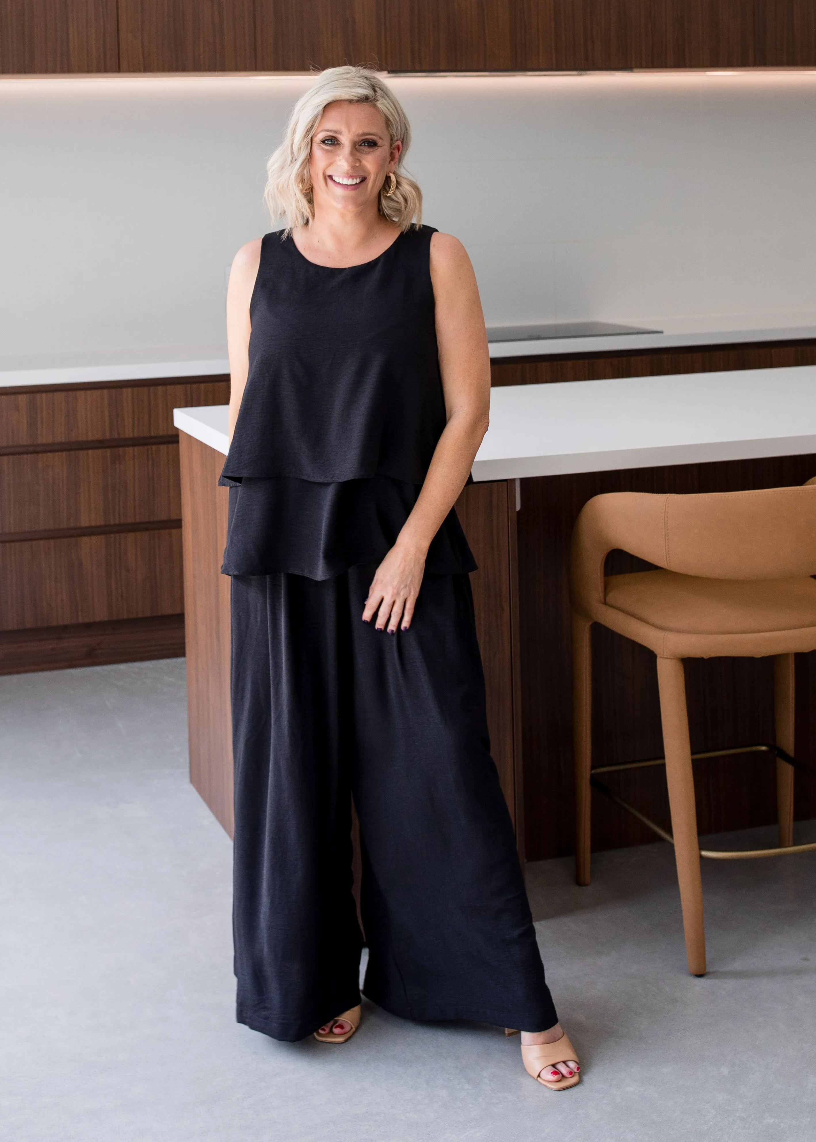 Franco ultra-wide leg pant in black