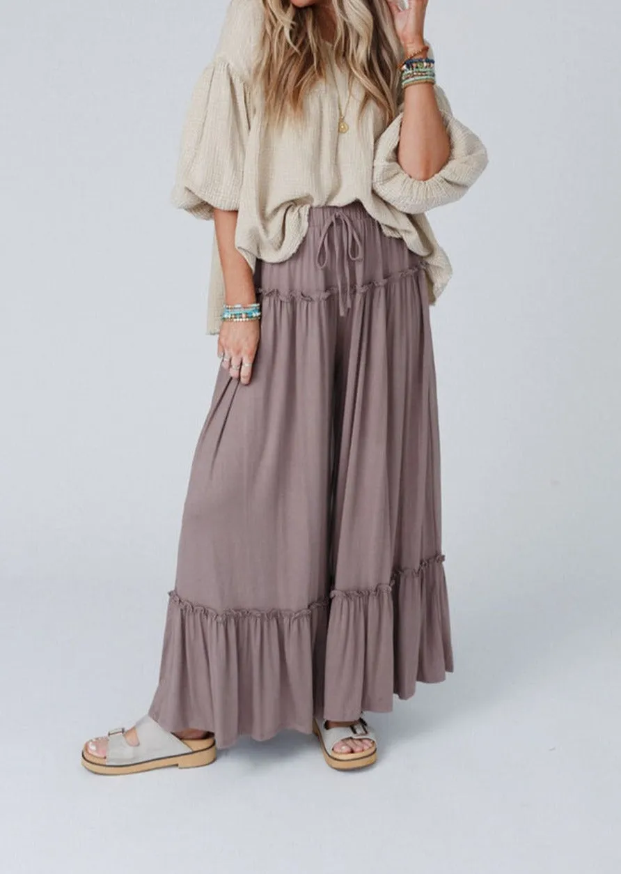 Frilled Wide Leg Pants