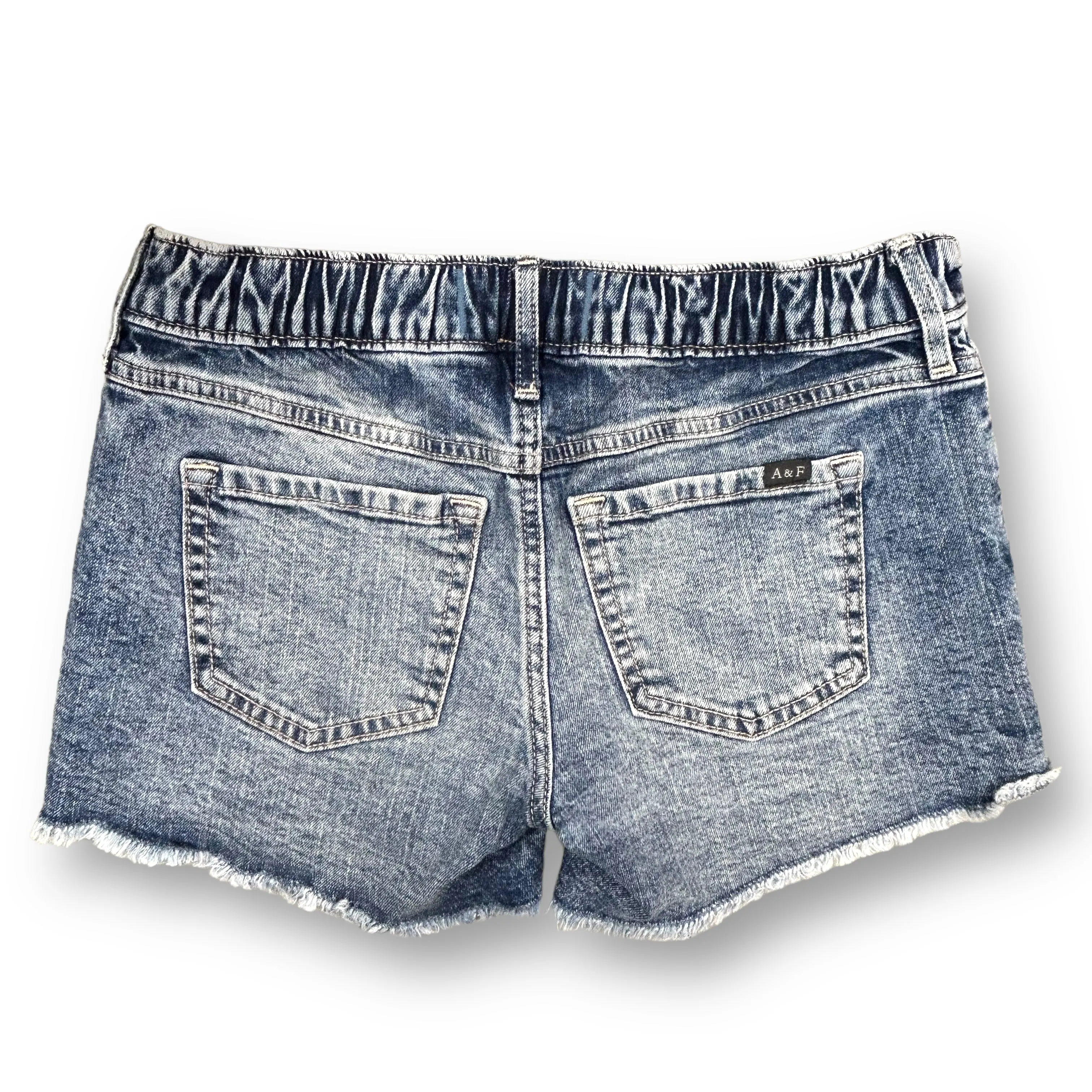 Girls Abercrombie Kids Size 11/12 Denim Distressed Mid-Rise Midi Shorts