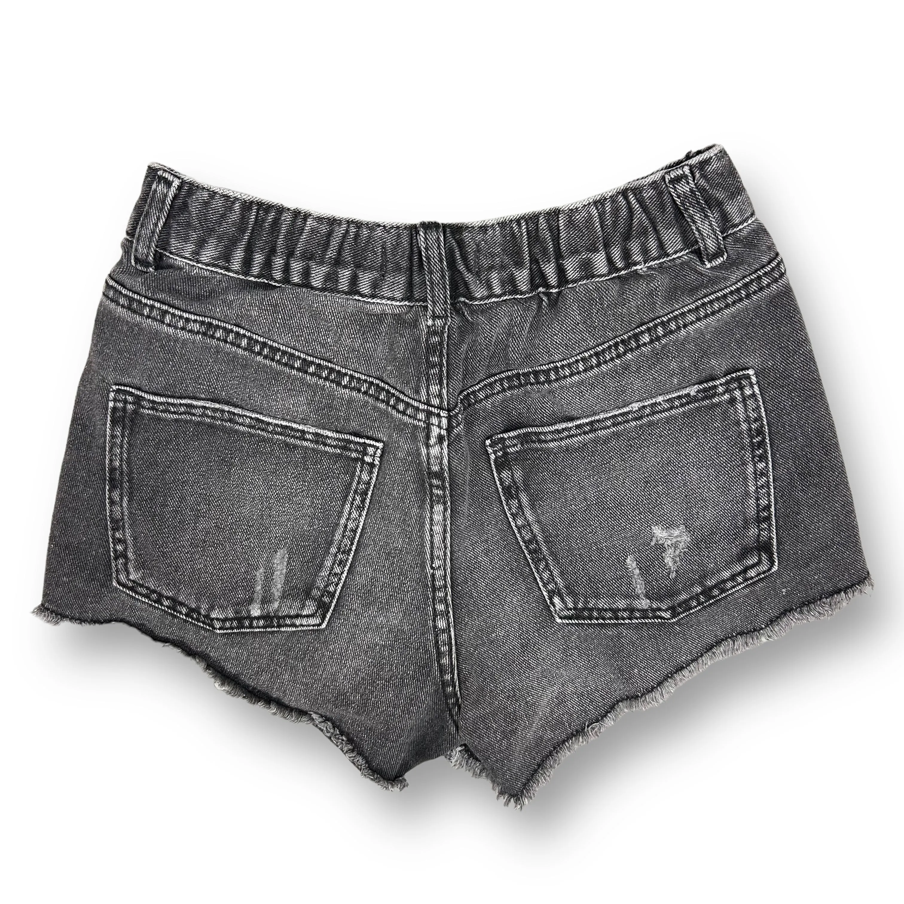 Girls Zara Size 9 Black Denim Fray Hem Jean Shorts